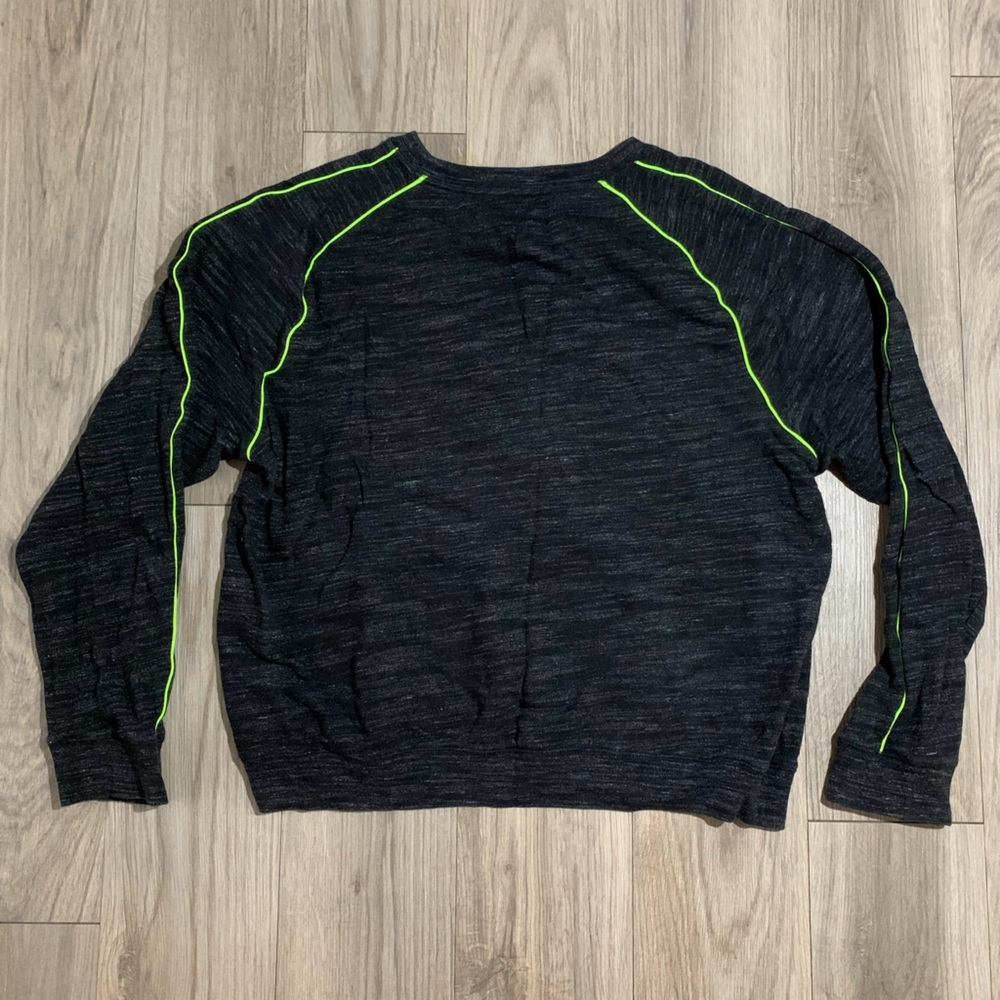 PINK Crewneck, Black Heather w/ Neon, L - Picture 2 of 6